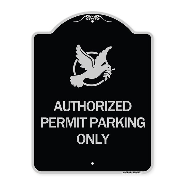 Signmission Authorized Church Parking W/ Graphic Heavy-Gauge Aluminum Sign, 24" x 18", BS-1824-24331 A-DES-BS-1824-24331 - main